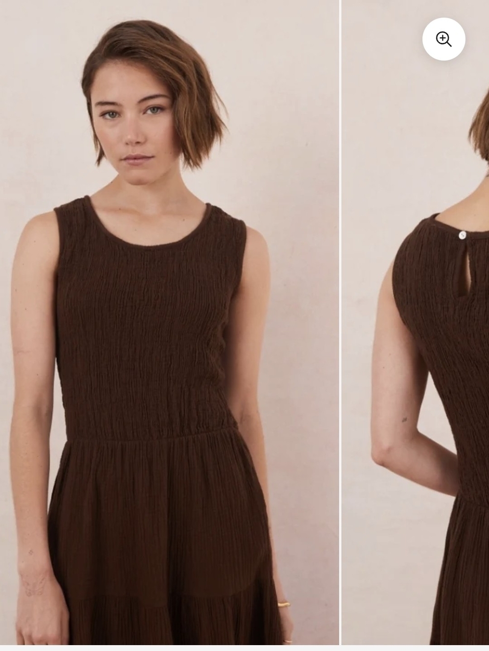 Charli-Mel Cotton Dress in Espresso- M/L - Picture 4 of 7